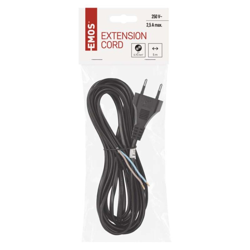 Flexo šnúra PVC 2× 0,75mm2, 5m, čierna 1