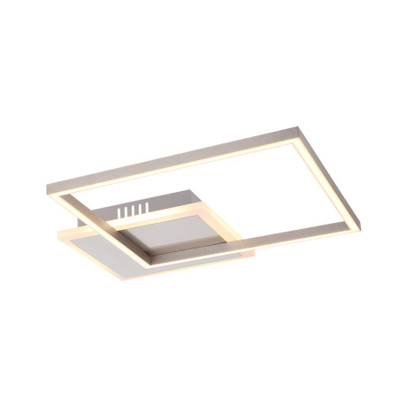 Stropné svietidlo, nikel, akryl opál biely, DxŠxV: 370x370x55, vrátane 1xLED 20W 230V, 1110lm, 3000K