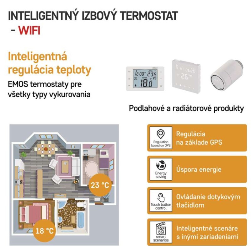 Izbový programovateľný drôtový WiFi GoSmart termostat P56201 3