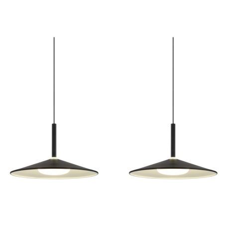 Závesné svietidlo, kov čierny matný, akryl biely, kábel PVC čierny, možnosť skrátenia výšky, DxŠxV: 10