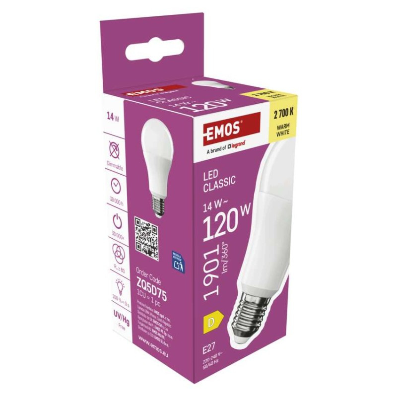 LED žiarovka Classic A60 / E27 / 14 W (120 W) / 1901 lm / Teplá biela 9