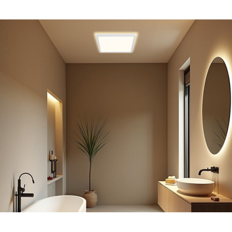 Stropné svietidlo, plast biely, plast satinovaný, plast biely, podsvietenie, 3 úrovne osvetlenia pom 2