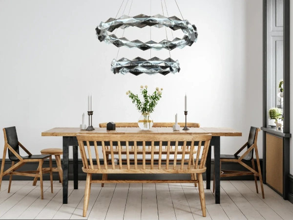 LED visiace svietidlo na lanku + diaľkový ovládač 65W - J6329/CH 1