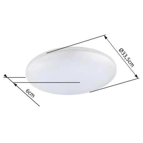 Vonkajšie svietidlo, plast strieborný, plast biely, IP54, Ø335, V:60, vrátane 1xLED 24W 230V, 1900lm 6