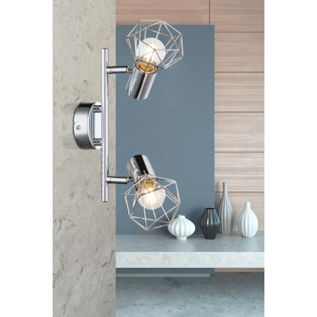 Bočné svietidlo, kov chróm, DXV: 255x150, bez žiaroviek 2xE14, max. 40W 230V. 2