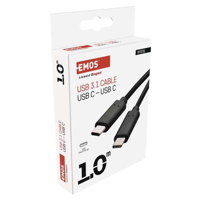 Nabíjací a dátový kábel USB-C 3.1 / USB-C 3.1, 1 m, čierny 3