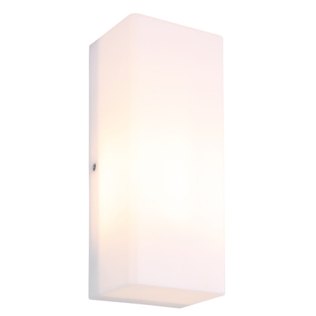 Vonkajšie svietidlo, matný biely plast, IP44, ŠxV: 250x100mm, H: 80mm, bez žiarovky 1x E27 LED, max.