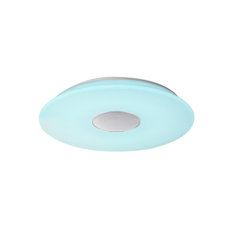 Stropné svietidlo, biele, plast opál, s 6W 70db reproduktorom, Bluetooth, zmena farby svetla 3000-60 6