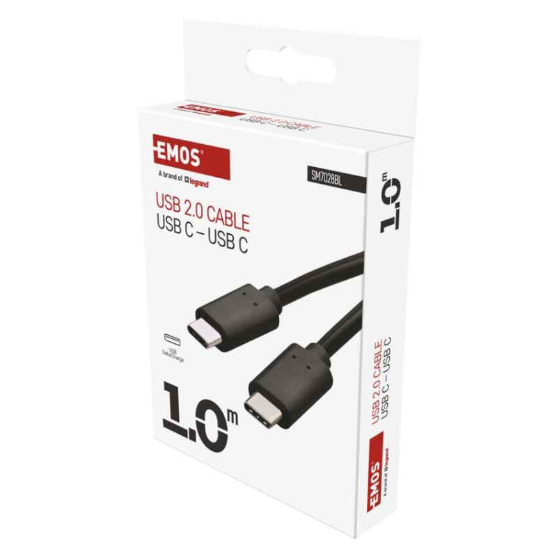 Nabíjací a dátový kábel 2.0 USB-C / USB-C, 1 m, čierny 4