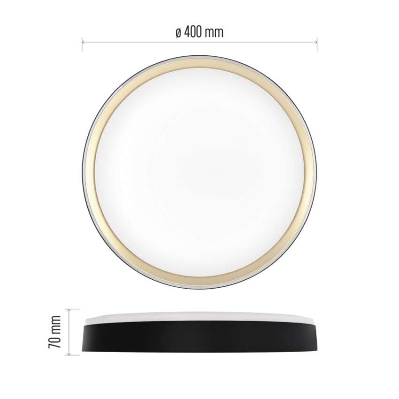 LED nástenné svietidlo ILVI, kruhové 30 W, stmievanie + CCT, čierna + šampanská 2
