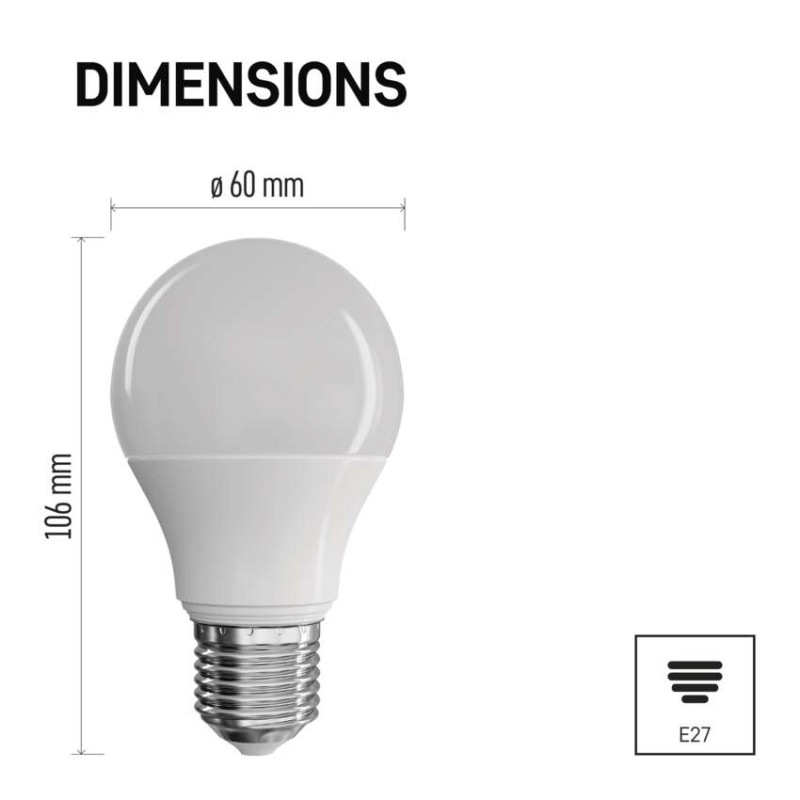 LED žiarovka Classic A60 / E27 / 8,5 W (60 W) / 806 lm / teplá biela 2