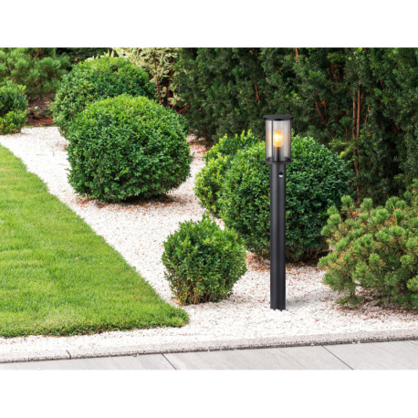 Vonkajšie svetlo nerezová oceľ čierna matná, sklo dymovej farby, kovové tyče čierne matné, vrátane s 8