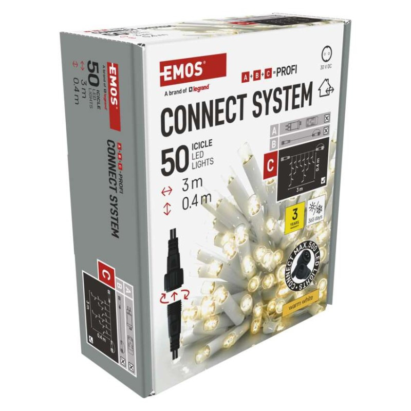 Profi LED spojovacia reťaz biela – cencúle, 3 m, vonkajšia, teplá biela 13