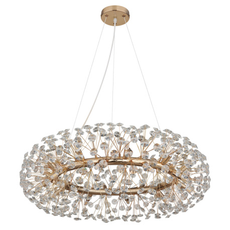 Závesné svietidlo, kov zlatej farby, kryštály K9 číre, kábel PVC transparentný, ø: 800 mm, V: 1500 m 3