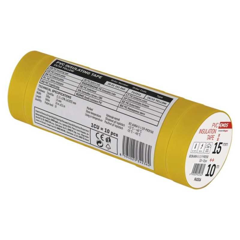 Izolačná páska PVC 15mm / 10m žltá 1