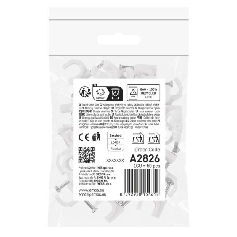 Káblová príchytka 10 mm, biela, 50 ks 6
