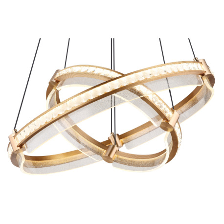 Závesné svietidlo, kov zlatej farby, hliník zlatej farby brúsený, krištále K5 číre, akryl číry, stmi 20