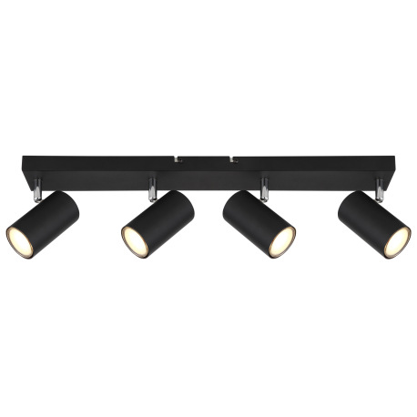 Stropné svietidlo, kov čierny, chrómový, DxŠxV:560x60x120mm, bez žiaroviek 4x GU10, max. 35W 230V 3