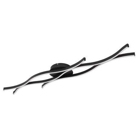 Stropné svietidlo, kov čierny matný, plast biely, hliník čierny matný, DxŠxV: 1080x180x60mm, vrátane 11