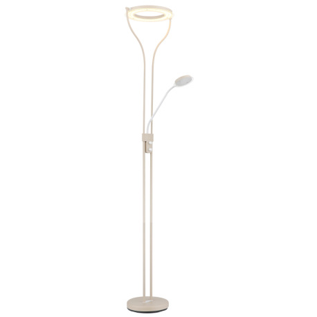 Stojanová lampa, kov, matná piesková farba, biely kov, sklo číre/satinované, biely PVC kábel, otočný 14