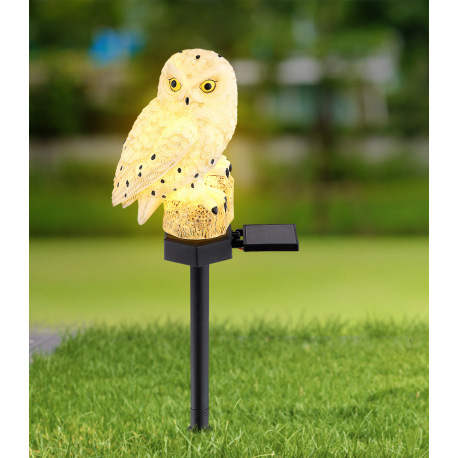 Solárne svietidlo, plast čierny, plast bielo hnedý, so sovou, IP44, vypínač, akumlátor AAA 300mAh 1, 1