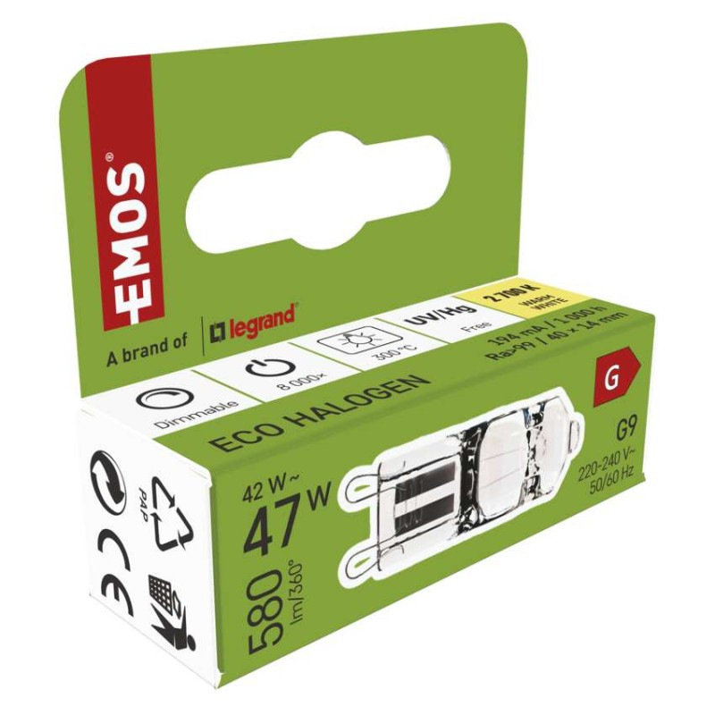 Halogénová žiarovka JC 45W G9 teplá biela 9