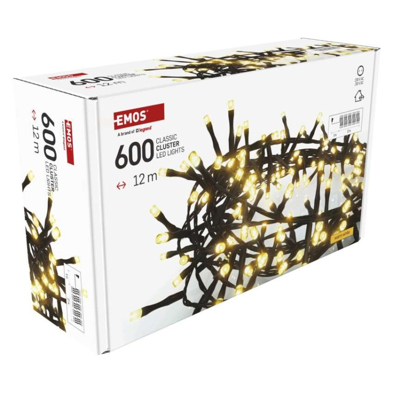 LED vianočná reťaz – ježko, 12 m, vonkajšia aj vnútorná, teplá biela, časovač 9