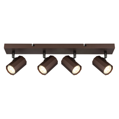 Stropné svietidlo, kov bronzový matný, hliník bronzový matný, DxŠxV: 530x60x145mm, bez žiaroviek 4x 12