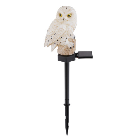 Solárne svietidlo, plast čierny, plast bielo hnedý, so sovou, IP44, vypínač, akumlátor AAA 300mAh 1, 13