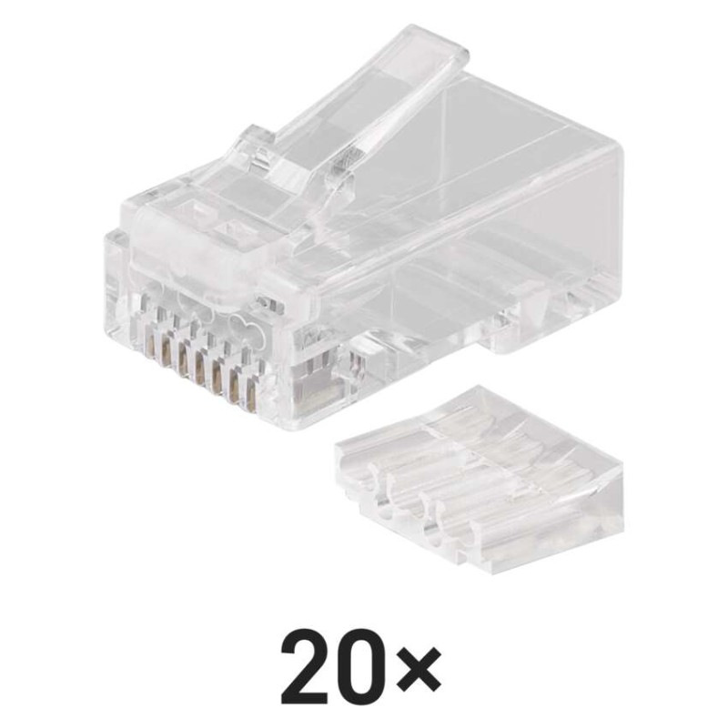 Konektor RJ45 pre UTP kábel (drôt), priehľadný 2