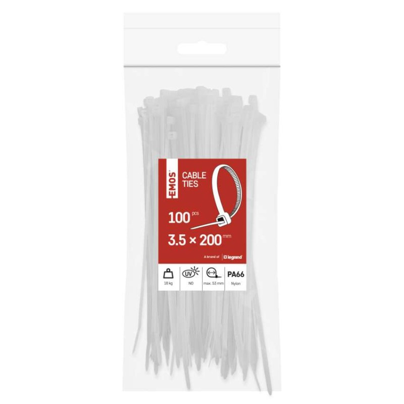 Sťahovacia páska 200×3,5, biela, 100 ks 1