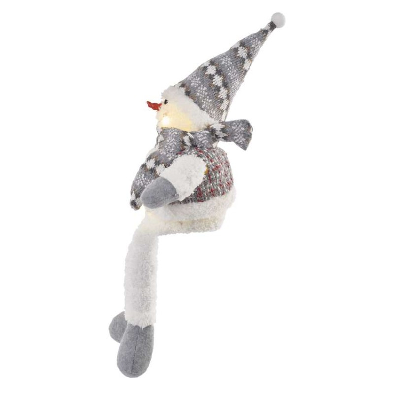 LED vianočný snehuliak sediaci, 31 cm, 3× AA, vnút., teplá biela 4