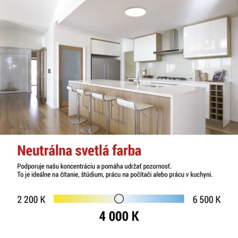 LED prisadené svietidlo FLORI okrúhle, biele, 22W, neutrálna biela 7
