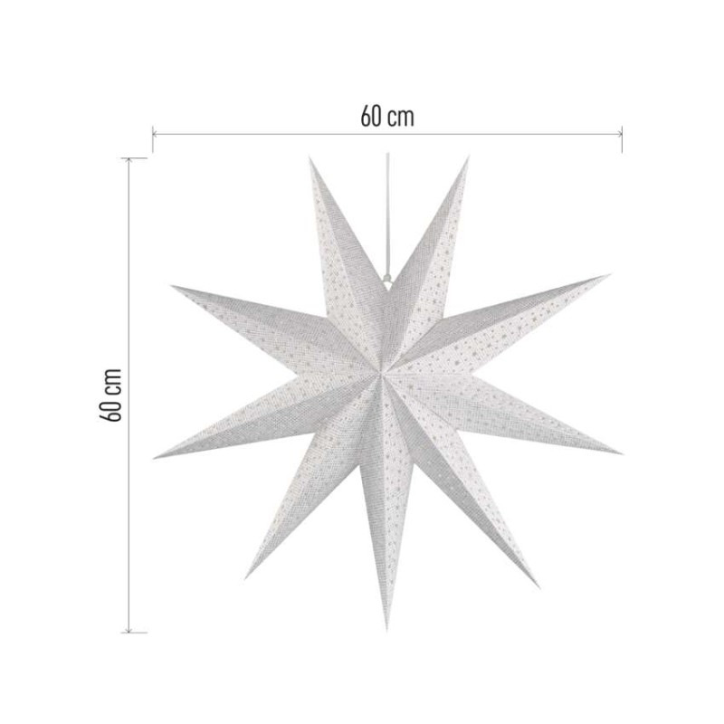 LED hviezda papierová závesná, 60 cm, vnút. 1