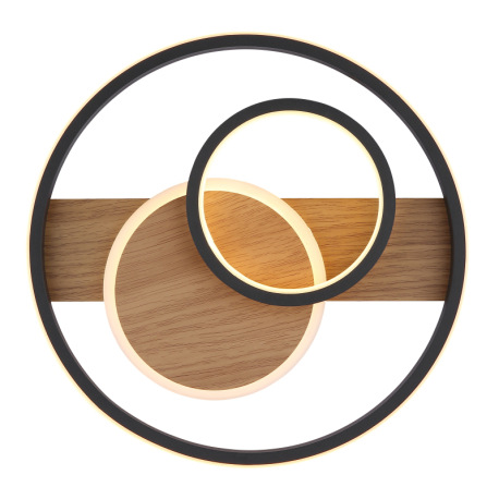 Stropné svietidlo, kov vzhľad dreva, hliník čierny matný, akryl satinovaný, silikón biely, ø: 345 mm 4