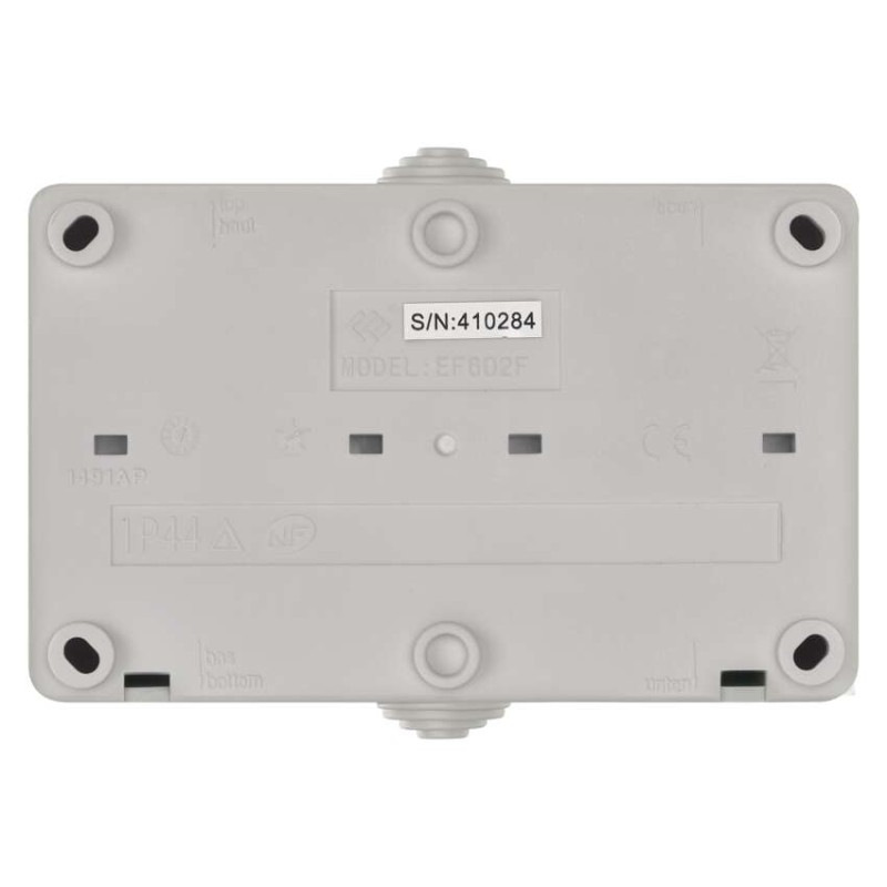 Zásuvka nástenná dvojitá, biela, IP44 2