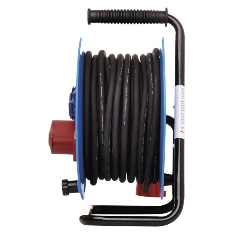 Vonkajší predlžovací kábel na bubne 25 m / 3 zásuvky / čierny / guma / 230V/400V / 1,5 mm2 9