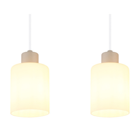 Závesné svietidlo, kov, piesková matná, sklo biele, priehľadný PVC kábel, DxŠxV: 720x100x1200mm, bez 11