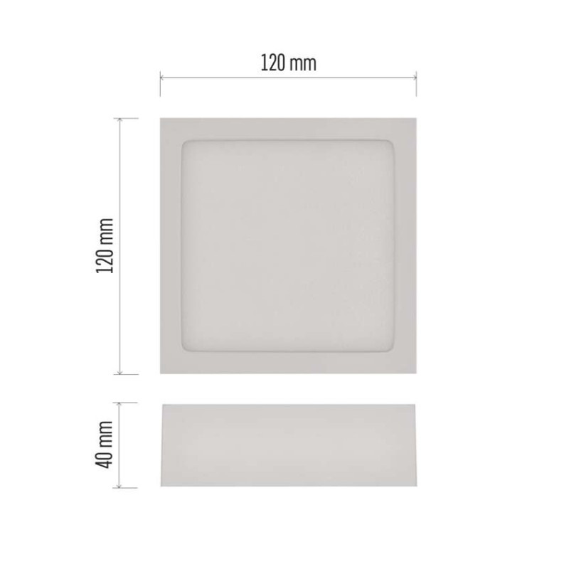 LED prisadené svietidlo, štvorec, biele, 7,6W, CCT 2