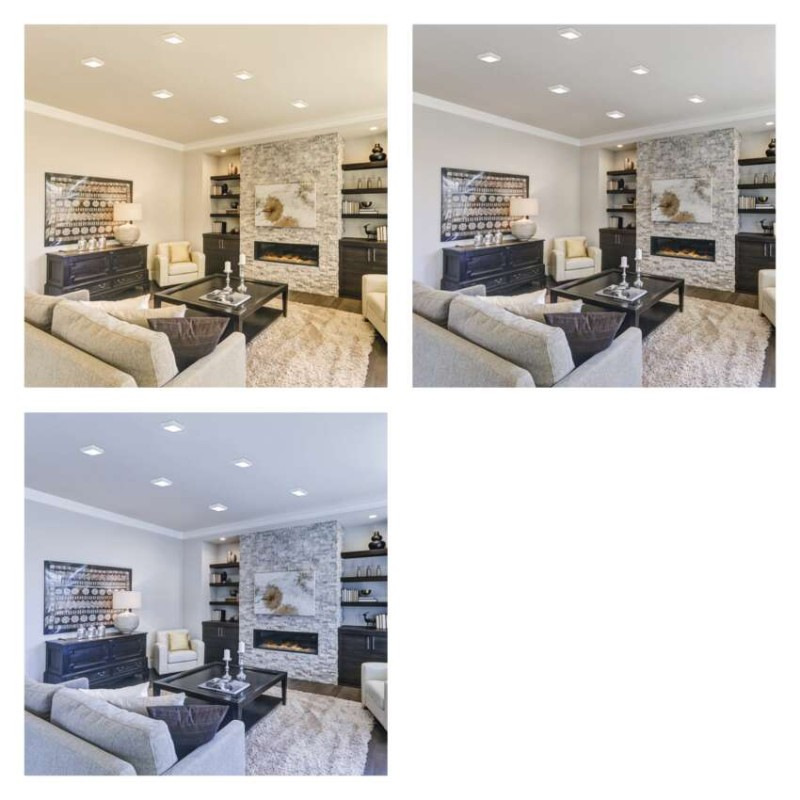 LED prisadené svietidlo, štvorec, biele, 7,6W, CCT 4