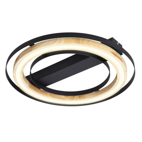 Stropné svietidlo, kov čierny matný, bambus prírodná farba, stmievateľné, niekoľko úrovní pomocou ná