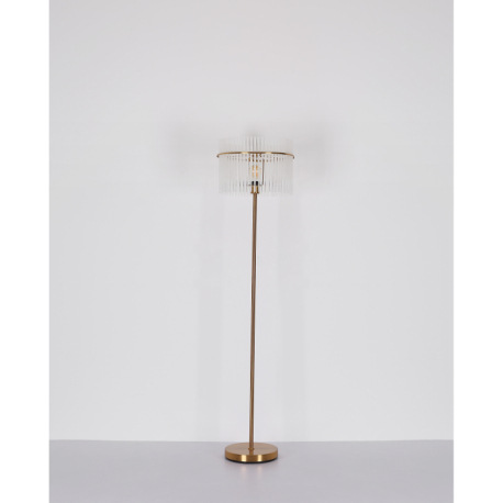 Závesné svietidlo, kov zlatej farby, sklenené tyče biele, priehľadné, kábel PVC čierny, možnosť skrá 18