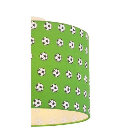Stropné svietidlo, kov biely, plast zelený a biely, futbalový vzor, Ø300, bez žiarovky 1xE27, max. 4 3