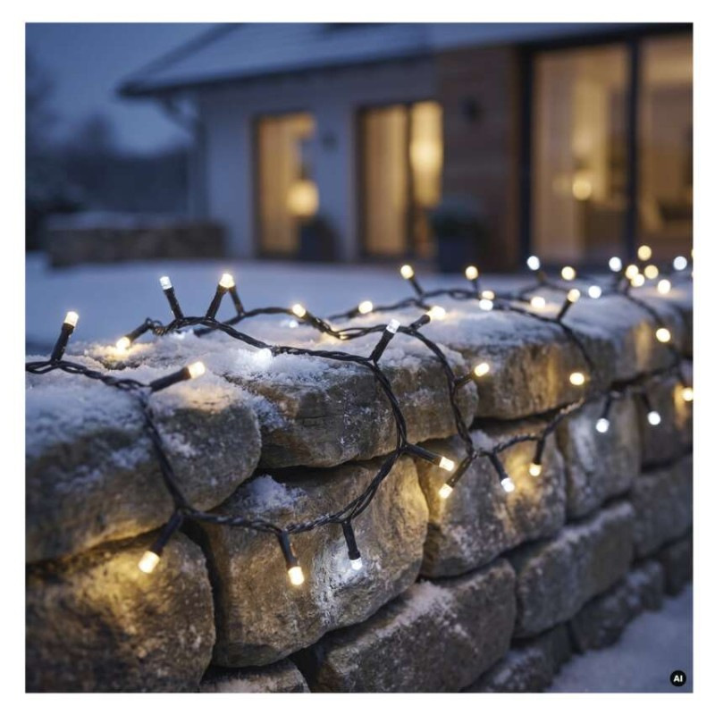 Premium LED spojovacia reťaz preblikávajúca, 10 m, vonkajšia, teplá/studená biela 6