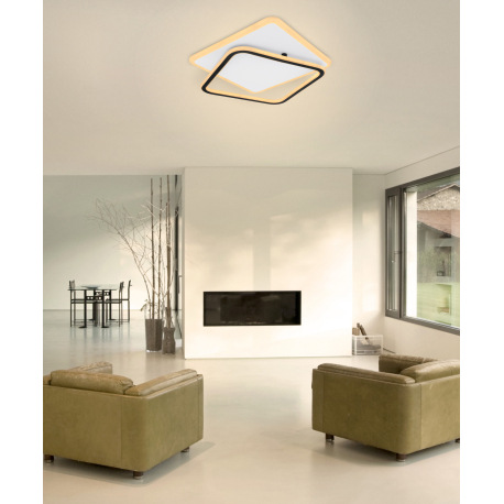 Stropné svietidlo, kov biely, kov čierny, akryl biely, vrchná časť otočná, pamäťová funkcia, nočné s 1