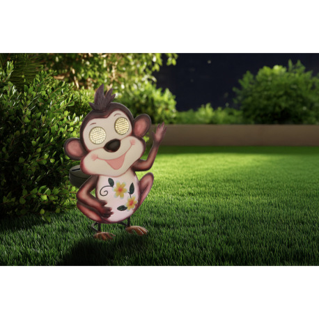 Solárne svietidlo kovové hnedé/viacfarebné matné, plast čierny matný, vypínač, batéria súčasťou bale 1