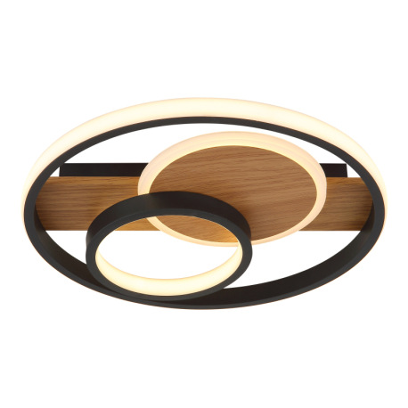Stropné svietidlo, kov vzhľad dreva, hliník čierny matný, akryl satinovaný, silikón biely, ø: 345 mm 12
