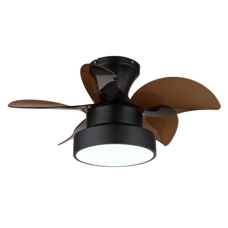 Stropný ventilátor, matný čierny kov, hnedý/biely plast, viacero rýchlostí pomocou nástenného vypína 13