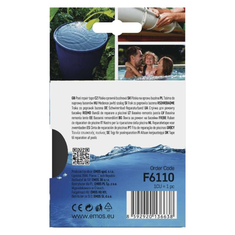 Opravná lepiaca páska na bazény, 1 m × 100 mm, čierna 6
