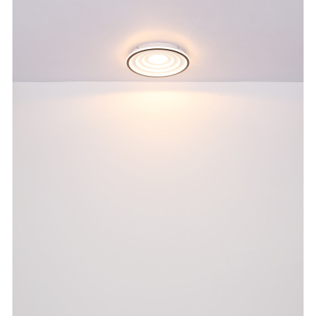 Stropné svietidlo kov biely matný, kov čierny matný, akryl opál, ø: 400mm, V: 57mm, LED 24W 230V, 25 5